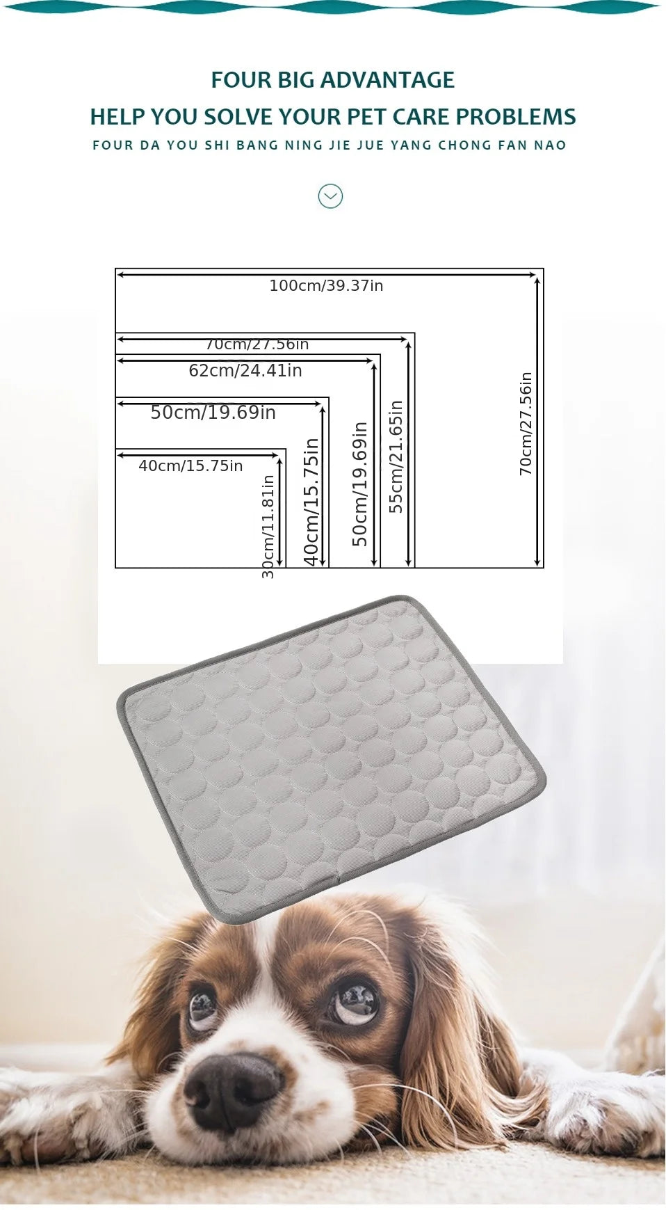 Cooling Mat for Pets – Keep Dogs & Cats Cool This Summer | Large, Durable & Easy to Clean