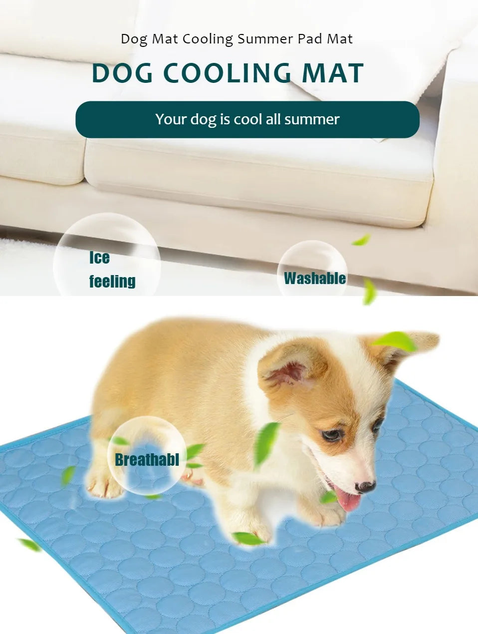 Cooling Mat for Pets – Keep Dogs & Cats Cool This Summer | Large, Durable & Easy to Clean